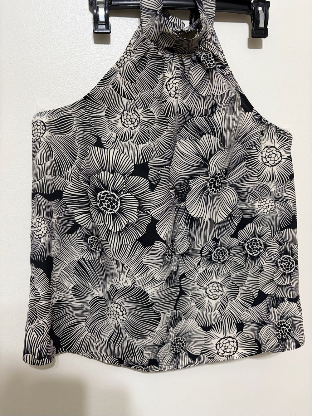 Express Black & White Floral Halter Cami